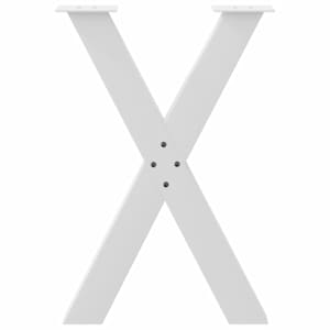 Nohy k jídelnímu stolu ve tvaru X, 2 ks, bílé, 60 x (72-73) cm, ocel - obrázek 5