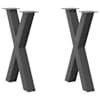 vidaXL s&ouml;&ouml;gilaua jalad, X-kujulised, 2 tk, antratsiithall, 60 x (72-73) cm, teras
