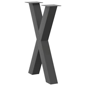 Nohy k jídelnímu stolu ve tvaru X, 2 ks, antracitové, 60 x (72-73) cm, ocel - obrázek 4