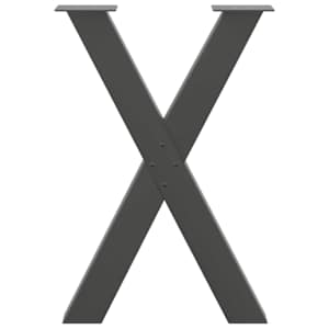 Nohy k jídelnímu stolu ve tvaru X, 2 ks, antracitové, 60 x (72-73) cm, ocel - obrázek 5
