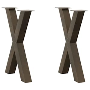 Nohy k jídelnímu stolu ve tvaru X, 2 ks, přírodní ocel, 60 x (72-73) cm, ocel - obrázek 1