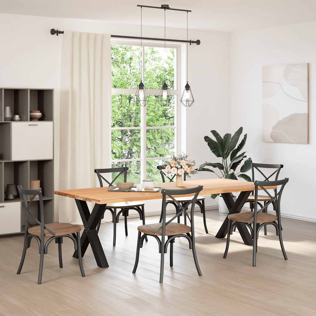 vidaXL 2 db fekete acél étkezőasztal lábak X-alakú 70x(72-73) cm