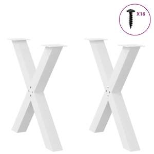 Nohy k jídelnímu stolu ve tvaru X, 2 ks, bílé, 70 x (72-73) cm, ocel - obrázek 3
