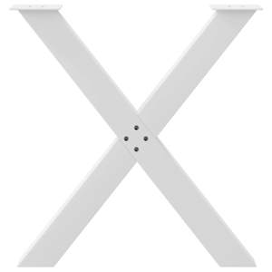 Nohy k jídelnímu stolu ve tvaru X, 2 ks, bílé, 70 x (72-73) cm, ocel - obrázek 5