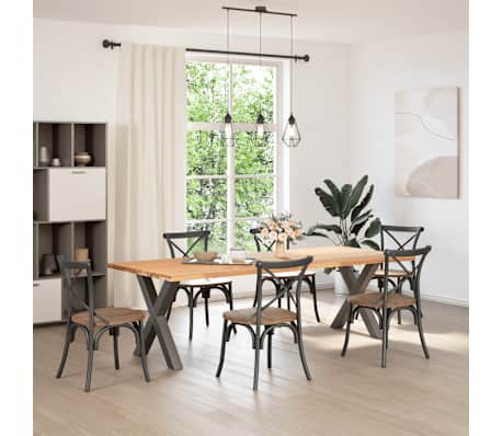 vidaXL Picioare de masă &icirc;n formă de X, 2 buc., antracit, 70x(72-73) cm, oțel