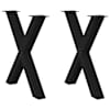 vidaXL s&ouml;&ouml;gilaua jalad, X-kujulised, 2 tk, mustad, 80 x (72&ndash;73) cm, terasest