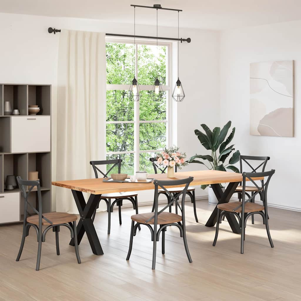 vidaXL Picioare de masă în formă de X, 2 buc., negru, 80x(72-73) cm, oțel