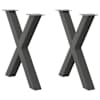 vidaXL s&ouml;&ouml;gilaua jalad, X-kujulised, 2 tk, antratsiithall, 80 x (72&ndash;73) cm, teras