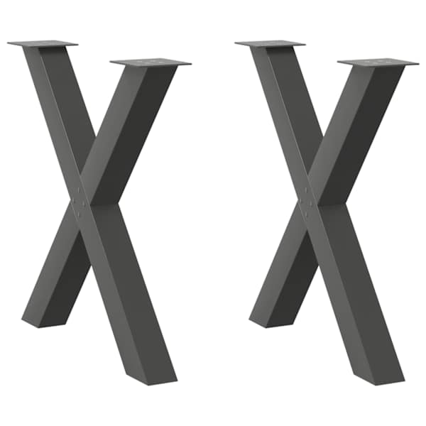 vidaXL s&ouml;&ouml;gilaua jalad, X-kujulised, 2 tk, antratsiithall, 80 x (72&ndash;73) cm, teras