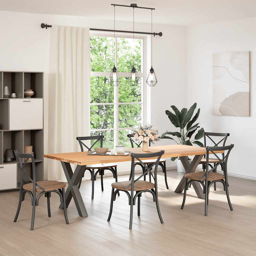 vidaXL Nohy jedálenského stola v tvare X 2 ks antracitový 80x(72-73)cm