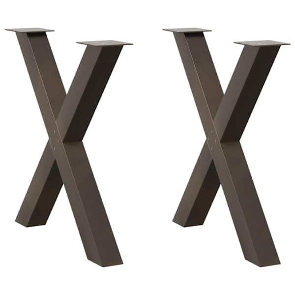 vidaXL s&ouml;&ouml;gilaua jalad X-kujulised 2 tk, naturaalne teras, 80 x (72&ndash;73) cm, teras