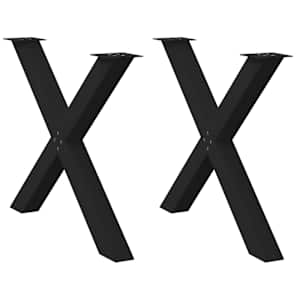 Noge za jedilno mizo v obliki črke X, 2 kosa, črne, 90 x (72-73) cm, jeklo