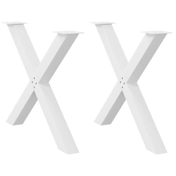 vidaXL s&ouml;&ouml;gilaua jalad, X-kujulised, 2 tk, valged, 90 x (72&ndash;73) cm, teras