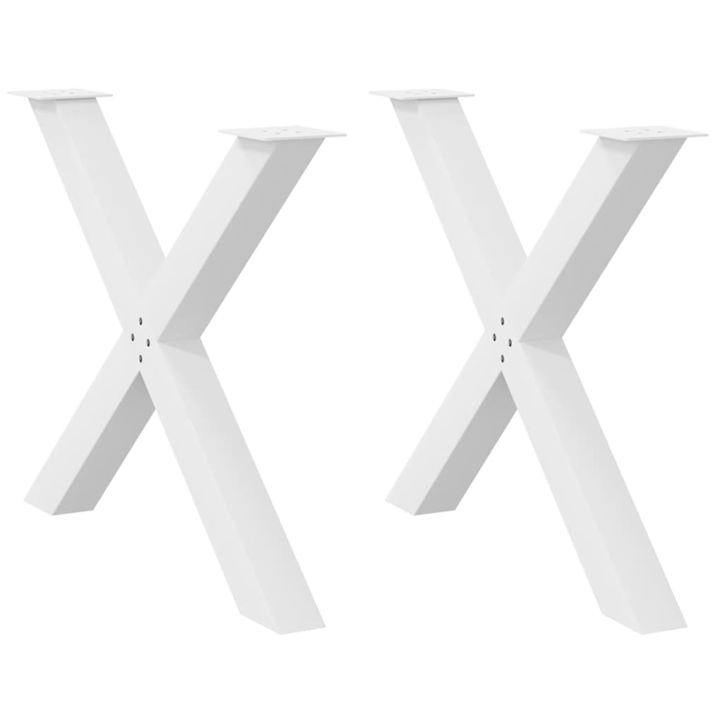 vidaXL Nohy k jídelnímu stolu ve tvaru X, 2 ks, bílé, 90 x (72-73) cm, ocel