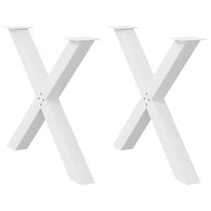 Nohy k jídelnímu stolu ve tvaru X, 2 ks, bílé, 90 x (72-73) cm, ocel - obrázek 1