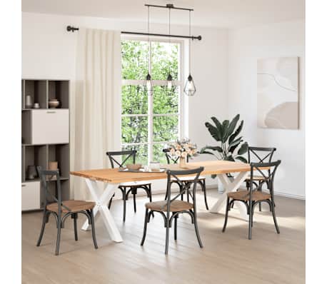 vidaXL Picioare de masă în formă de X, 2 buc., alb, 90x(72-73) cm, oțel