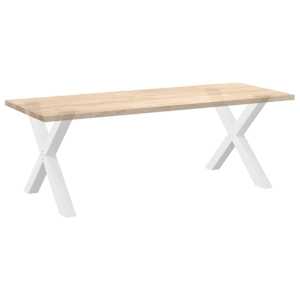 Nohy k jídelnímu stolu ve tvaru X, 2 ks, bílé, 90 x (72-73) cm, ocel - obrázek 8