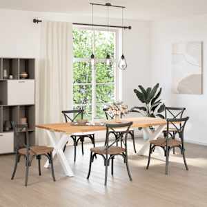 vidaXL Picioare de masă în formă de X, 2 buc., alb, 90x(72-73) cm, oțel