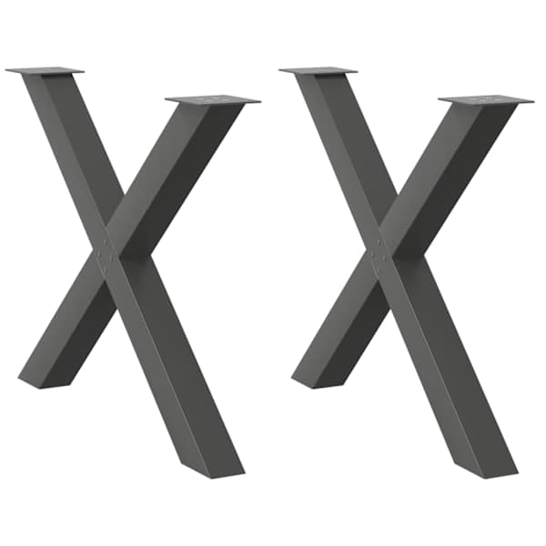 vidaXL s&ouml;&ouml;gilaua jalad, X-kujulised, 2 tk, antratsiithall, 90 x (72&ndash;73) cm, teras