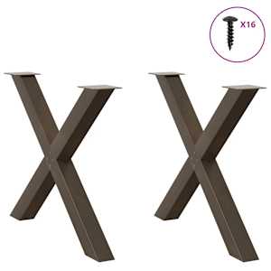 Nohy k jídelnímu stolu ve tvaru X, 2 ks, přírodní ocel, 90 x (72-73) cm, ocel - obrázek 3