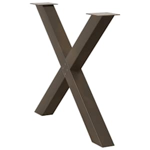 Nohy k jídelnímu stolu ve tvaru X, 2 ks, přírodní ocel, 90 x (72-73) cm, ocel - obrázek 4