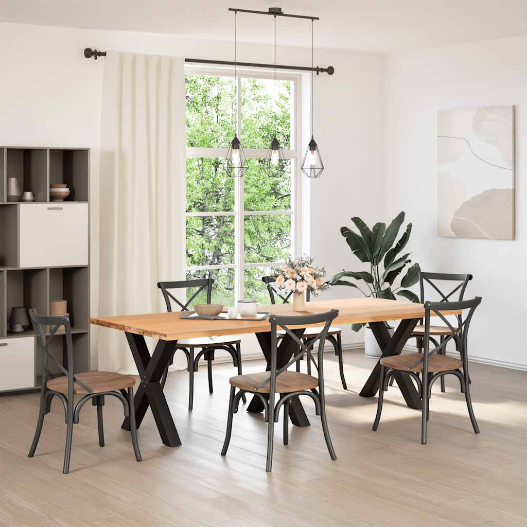 vidaXL 3 db fekete acél étkezőasztal lábak X-alakú 70x(72-73) cm