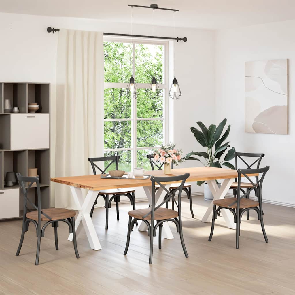 vidaXL spisebordsben X-formet 3 stk. hvid 70 x (72-73) cm stål