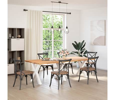 vidaXL Pés para mesa de jantar em formato de X, 3 peças, branco, 70x(72-73) cm, aço