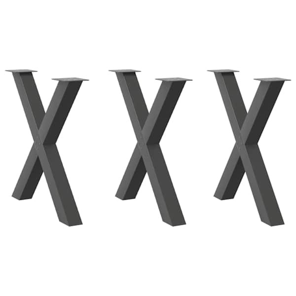 vidaXL s&ouml;&ouml;gilaua jalad, 3 tk, X-kujulised, antratsiithall, 70 x (72&ndash;73) cm, teras