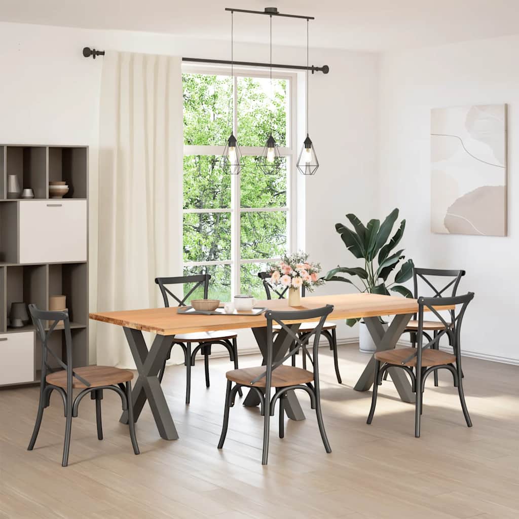 vidaXL Eettafelpoten 3 st X-vormig 70x(72-73) cm staal antraciet afbeelding