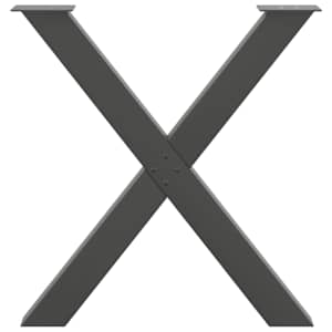 Nohy k jídelnímu stolu ve tvaru X, 3 ks, antracitové, 70 x (72-73) cm, ocel - obrázek 5