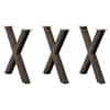 vidaXL s&ouml;&ouml;gilaua jalad, 3 tk, X-kujulised, naturaalne teras, 70 x (72&ndash;73) cm, teras