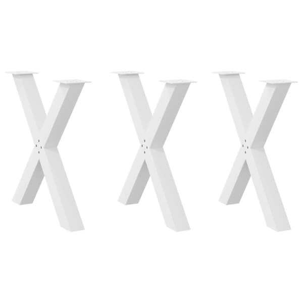 vidaXL s&ouml;&ouml;gilaua jalad, 3 tk, X-kujulised, valged, 80 x (72&ndash;73) cm, teras
