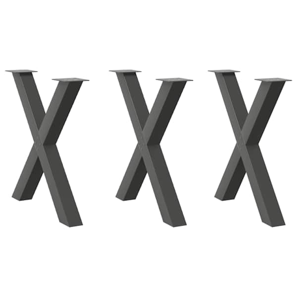 vidaXL s&ouml;&ouml;gilaua jalad, 3 tk, X-kujulised, antratsiithall, 80 x (72&ndash;73) cm, teras