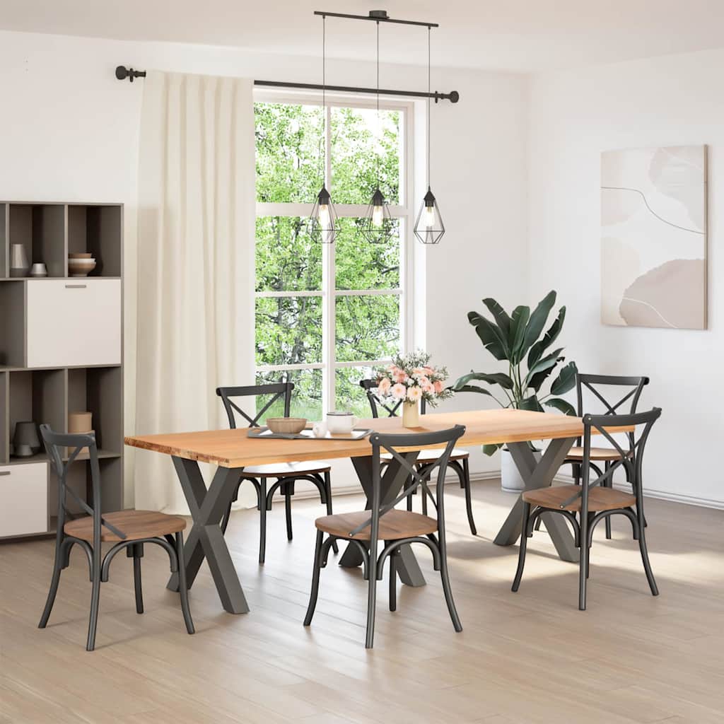vidaXL Nohy jedálenského stola v tvare X 3 ks antracitový 80x(72-73)cm