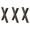 vidaXL s&ouml;&ouml;gilaua jalad, 3 tk, X-kujulised, naturaalne teras, 80 x (72&ndash;73) cm, teras