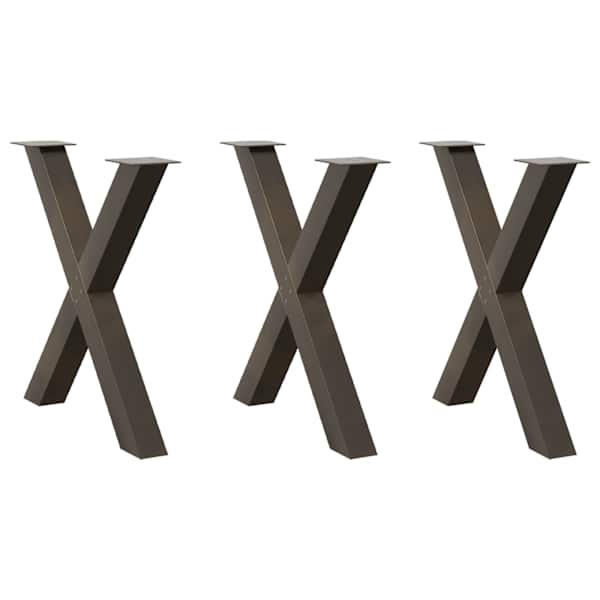 vidaXL s&ouml;&ouml;gilaua jalad, 3 tk, X-kujulised, naturaalne teras, 80 x (72&ndash;73) cm, teras