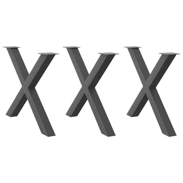 vidaXL s&ouml;&ouml;gilaua jalad, 3 tk, X-kujulised, antratsiithall, 90 x (72&ndash;73) cm, teras
