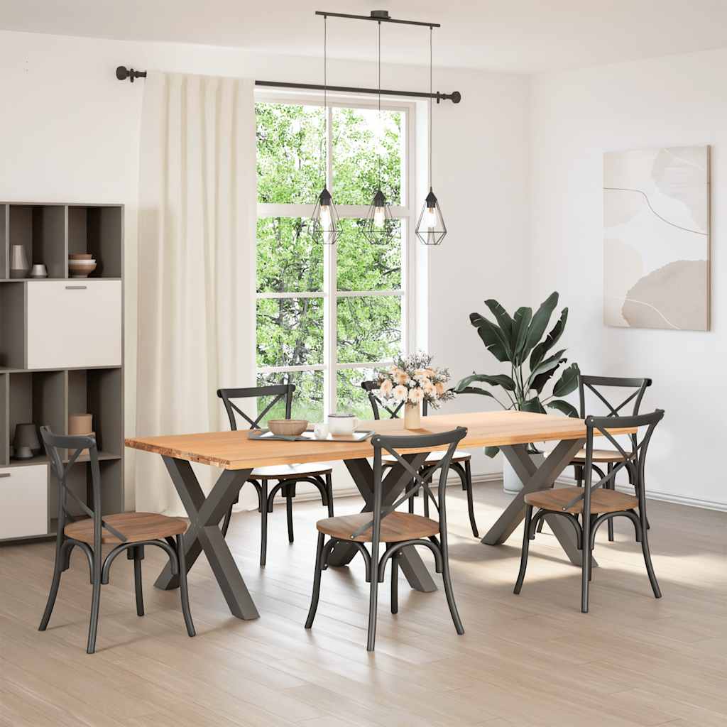 vidaXL Eettafelpoten 3 st X-vormig 90x(72-73) cm staal antraciet afbeelding