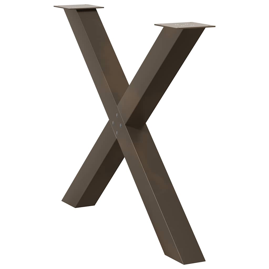 vidaXL Eettafelpoten 3 st X-vormig 90x(72-73) cm staal naturel, foto 4