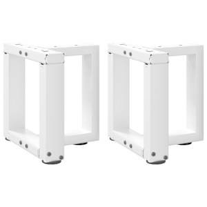 vidaXL kohvilaua jalad T-kujulised 2 tk valged 30 x 25 x (30-31) cm terasest
