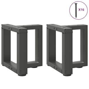 Nohy konferenčního stolku ve tvaru T, 2 ks, antracitové, 30 x 25 x (30-31) cm, ocel - obrázek 5