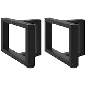 Noge za klubsko mizico v obliki črke T, 2 kosa, črne, 40x25x(30-31) cm, jeklo