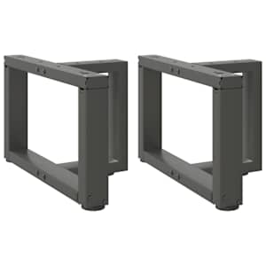 Noge za klubsko mizico v obliki črke T 2 kosa antracit 40x25x(30-31) cm jeklo