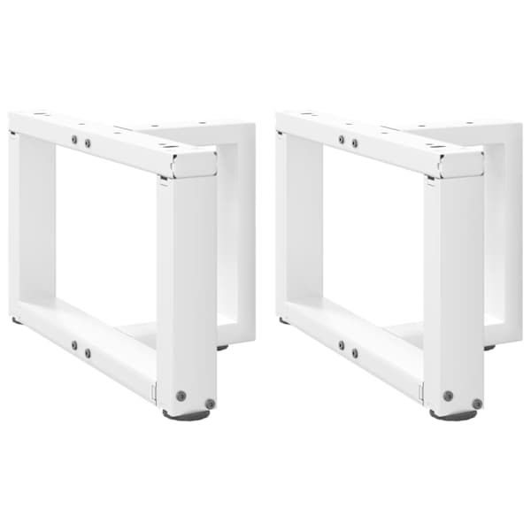 vidaXL kohvilaua jalad T-kujulised 2 tk valged 50 x 25 x (30-31) cm terasest