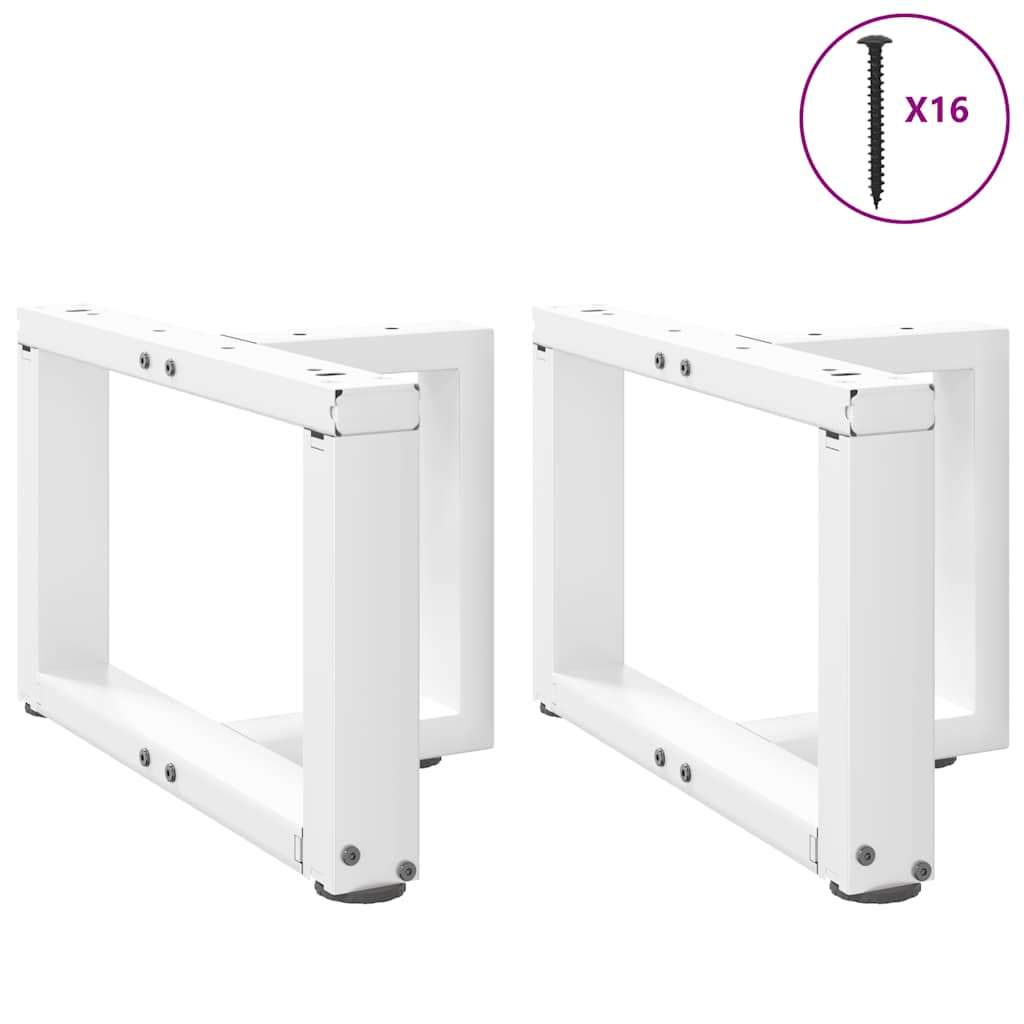 Thumbnail - vidaXL Couchtischbeine T-Form 2 Stk. Weiß 50x25x(30-31) cm Stahl