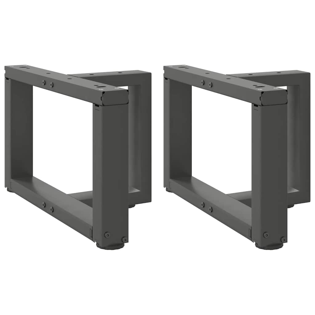vidaXL Pernas mesa centro 2 pcs forma T 50x25x(30-31) cm aço antracite