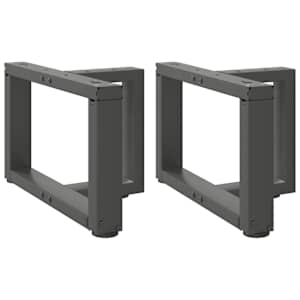 Noge za klubsko mizico v obliki črke T 2 kosa antracit 50x25x(30-31) cm jeklo