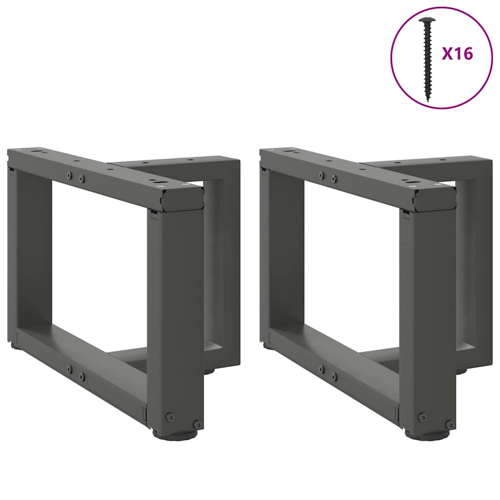 Thumbnail - vidaXL Couchtischbeine T-Form 2 Stk. Anthrazit 50x25x(30-31) cm Stahl