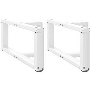 Noge za klubsko mizico v obliki črke T, 2 kosa, bele barve, 60x25x(30-31) cm, jeklo